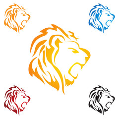 lion logo,lion head symbol,silhouette carnivore , vector logo design