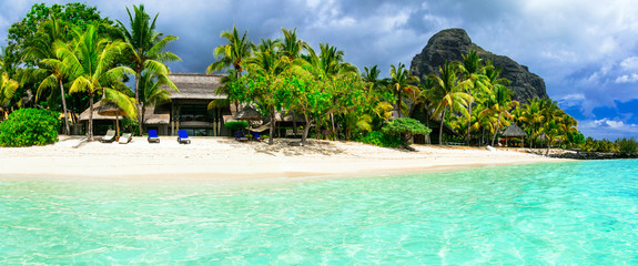 Mer turquoise et plages de sable blanc de l& 39 île Maurice, Le Morne