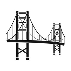 Golden Gate Bridge icon in black style isolated on white background. USA country symbol stock vector illustration.