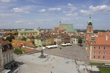 Fototapeta na wymiar Warsaw. General view of the central square with a bird's-eye view