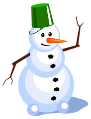Snowman. Isolated on white background