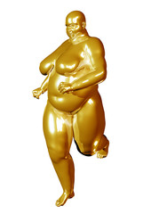 3d illustration of an overweight woman running