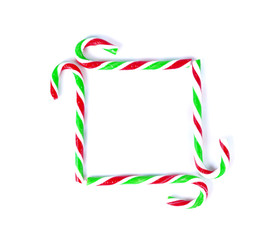 Obraz premium christmas Mint cane candy close up on white