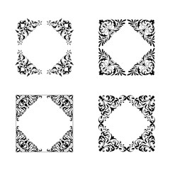 Vintage style square frames collection. Decorative frame set for your design for any holiday 