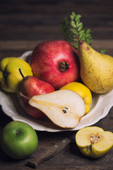 Fresh fruits on the plate