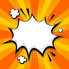 Clear empty boom comic speech bubble