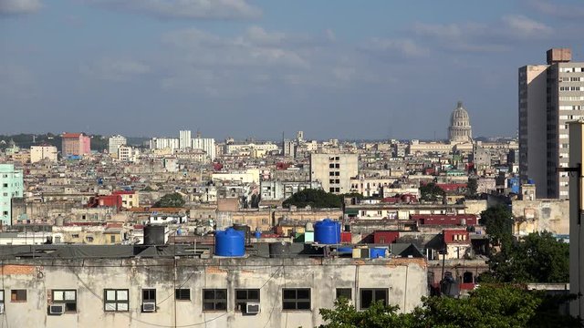 Bird's-eye view of the central Havana city with the Capitolio at background. Cuba
