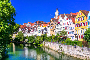 Obraz premium Beautiful floral colorful town Tubingen in Germany 