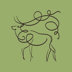 силуэт оленя