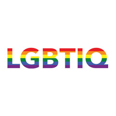 LGBTIQ: Rainbow color calligraphy