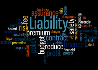 Liability, word cloud concept 4