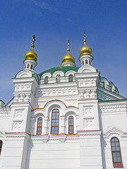 Fototapeta na wymiar The church against bright blue sky, Kiev, Ukraine