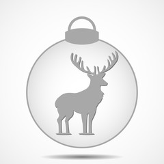 Christmas icon of a silhouette of a deer on a gray background