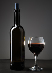 bottle of wine and glass