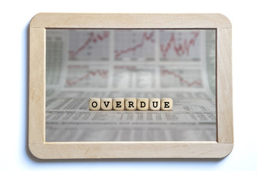 overdue word builr with letter cubes