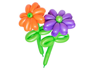Beautiful flower from balloons isolated on white background. © kvladimirv