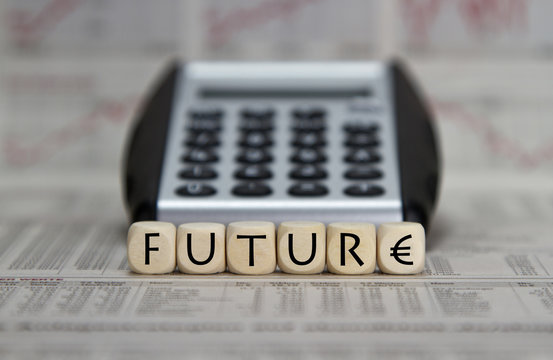 Future word built with letter cubes