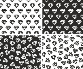 Diamon Shape Aligned & Random Seamless Pattern Set
