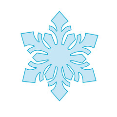 Snowflake Icon graphic. vector illustration, blue on white