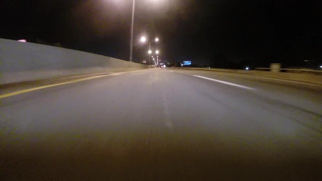 Gopro Attached To Bumper Of Car At Night 