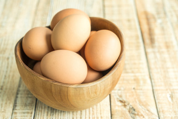 Chicken Egg on the wood old background