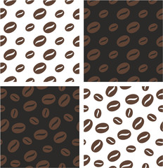 Coffee Bean Big & Small Aligned & Random Seamless Pattern Color Set