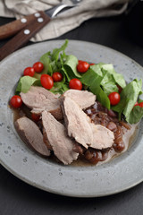 Duck breast with salad