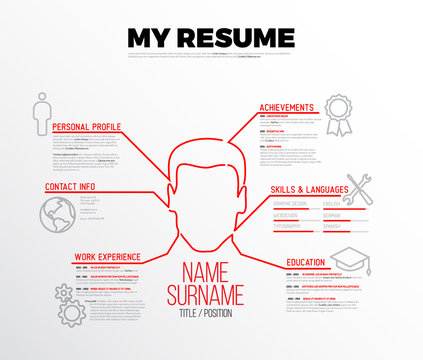 Vector original minimalist cv / resume template