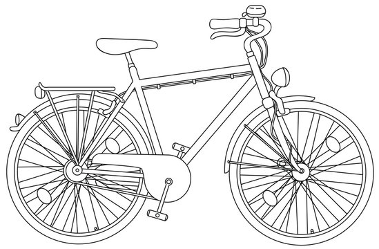 Fototapeta Vektor Illustration eines verkehrssicheren Fahrrads