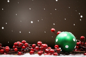 Fototapeta na wymiar Christmas time background, winter holiday card 