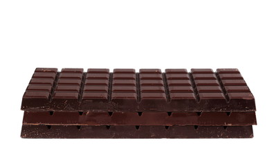 chocolate bars isolated on white background