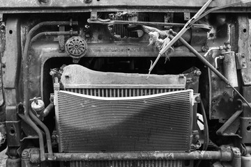 truck completely burned on the roadside