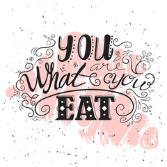 Hand drawn lettering poster. Vector quote about sweets. Art illustration, bakery collection.