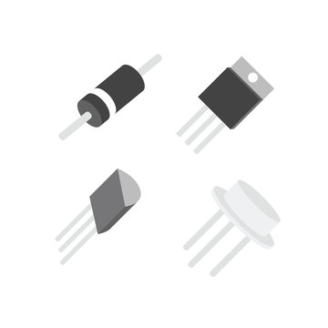 Electronic components, Vector of icons by EPS10