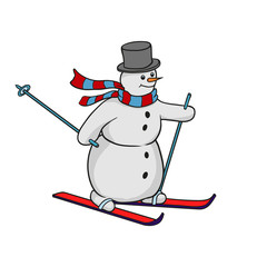 snowman on skis rolls