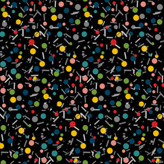 Fototapeta na wymiar Party celebration confetti with cicles and stripes pattern.