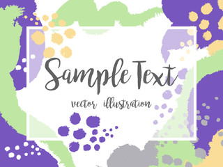 Creative abstract colorful vector background with spots and brush strokes. Geometric shapes, Abstract Modern layout in Hand Drawn style.