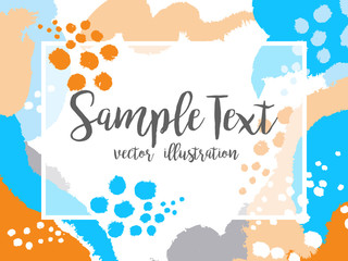 Creative abstract colorful vector background with spots and brush strokes. Geometric shapes, Abstract Modern layout in Hand Drawn style.