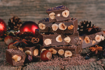 Chocolate with hazelnuts
