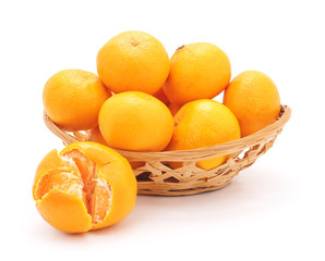 Tangerines in a basket.