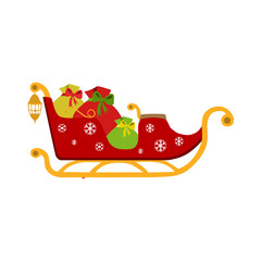 Santa's sleigh flat icon