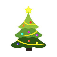 Christmas tree flat icon