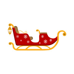 Naklejka premium Santa's sleigh flat icon