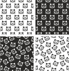 Cat Aligned & Random Seamless Pattern Set