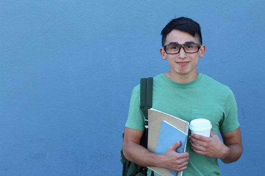 Funny Young Man in Glasses - Stock image with Copy Space 