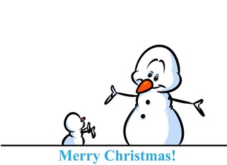 Christmas snowman character small big cartoon illustration isolated image
