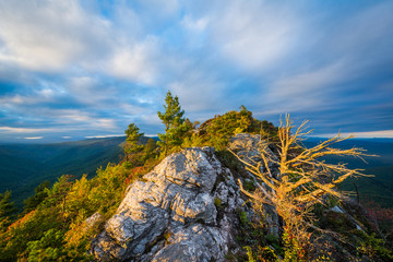 Evening view of the Blue Ridge Mountains from Table Rock, on the