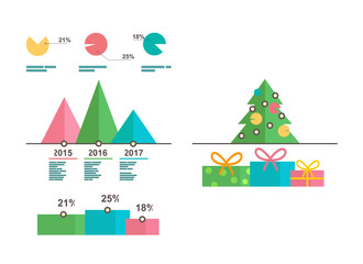 Infographics templates. Christmas tree, diagrams