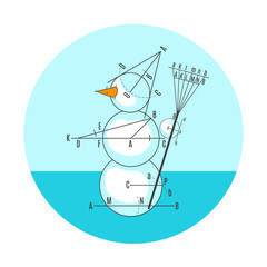 Geometric drawing snowman