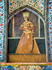 Obraz premium Details of pavilion in Historical Fin Garden in Kashan city, Iran